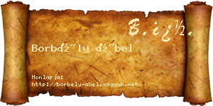 Borbély Ábel névjegykártya