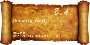 Borbély Ábel névjegykártya
