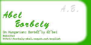 abel borbely business card